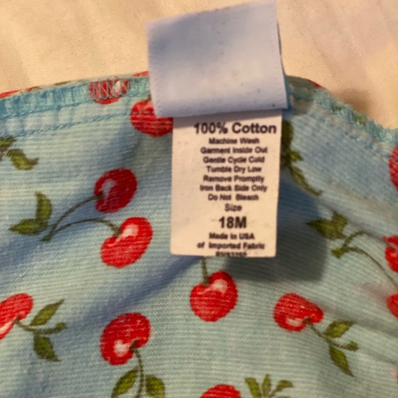 RagsLand,Girls,18mo.turquoise & cherries romper - Picture 6 of 6